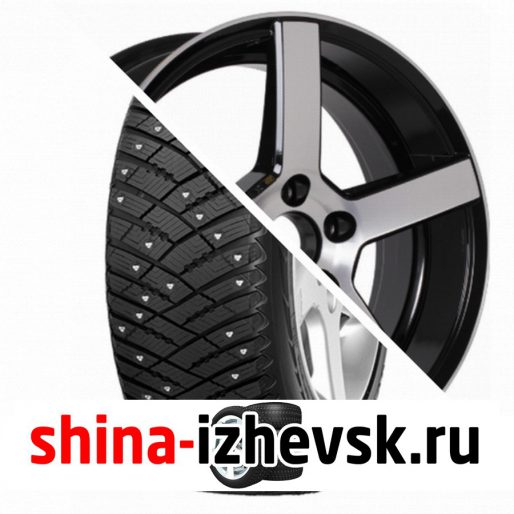 Колесо в сборе Goodyear Ultra Grip Ice Arctic 215/65 R16 T 98 + NEO V03-1665 6.5xR16 5×114.3 ET40 DIA67.1 Глянцевый черный с полированной лицевой частью в Ижевске